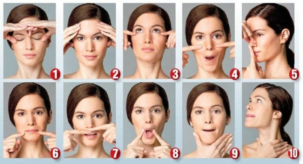 Gesichtsmuskelübungen zur Hautverjüngung